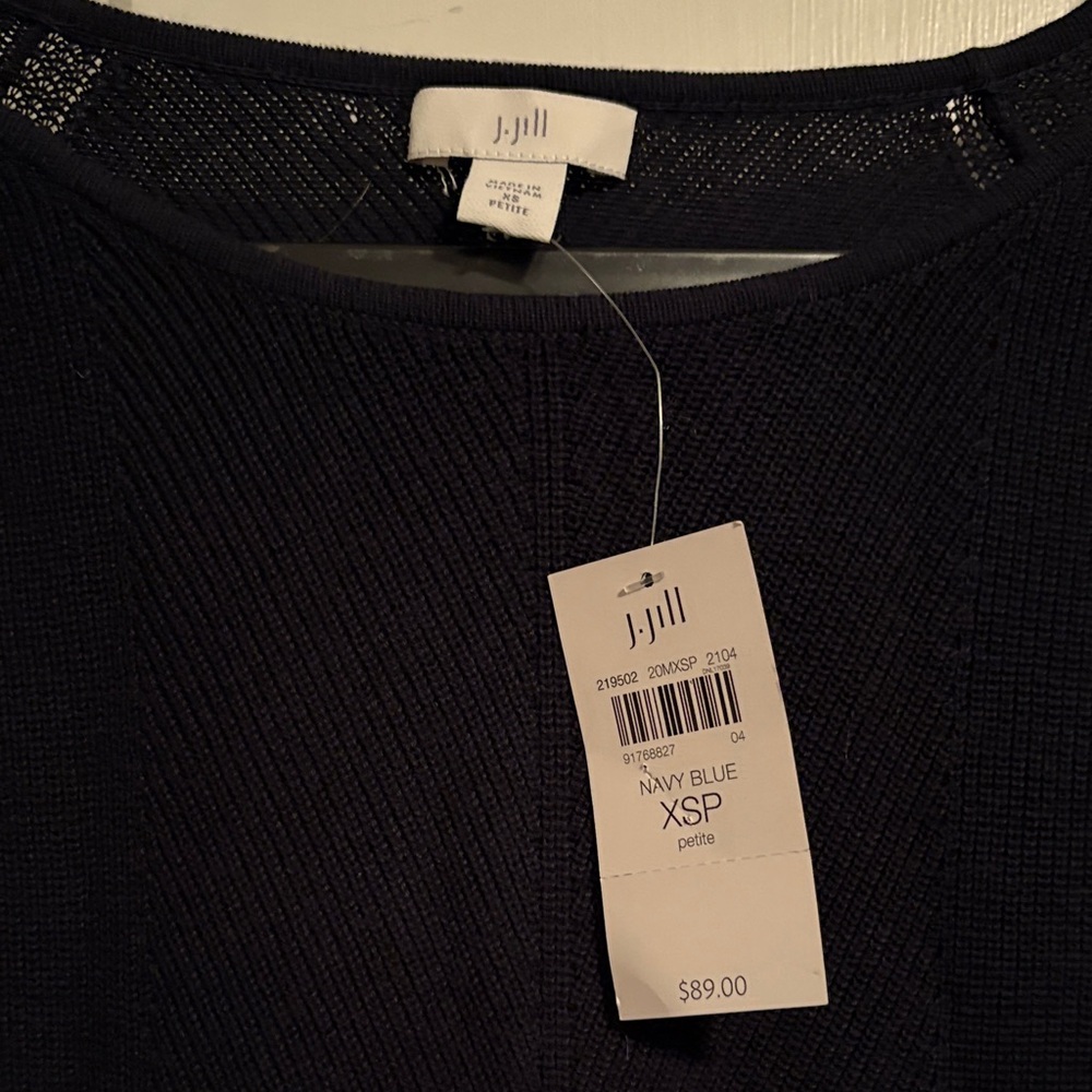 NWT J. Jill Navy Blue Sweater Tunic Top - Picture 2 of 3